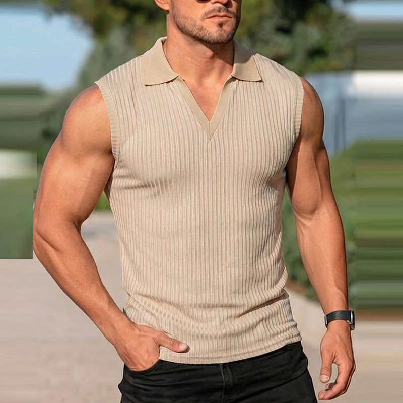 Sleeveless Undershirt - UNITIM Summer Men Knitted Top Simple