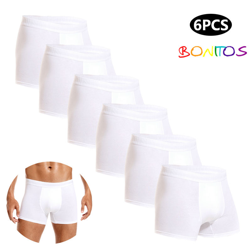 6pcs White Men Panties Cotton  - đánh giá và giá Boxer Brief Pack Cotton