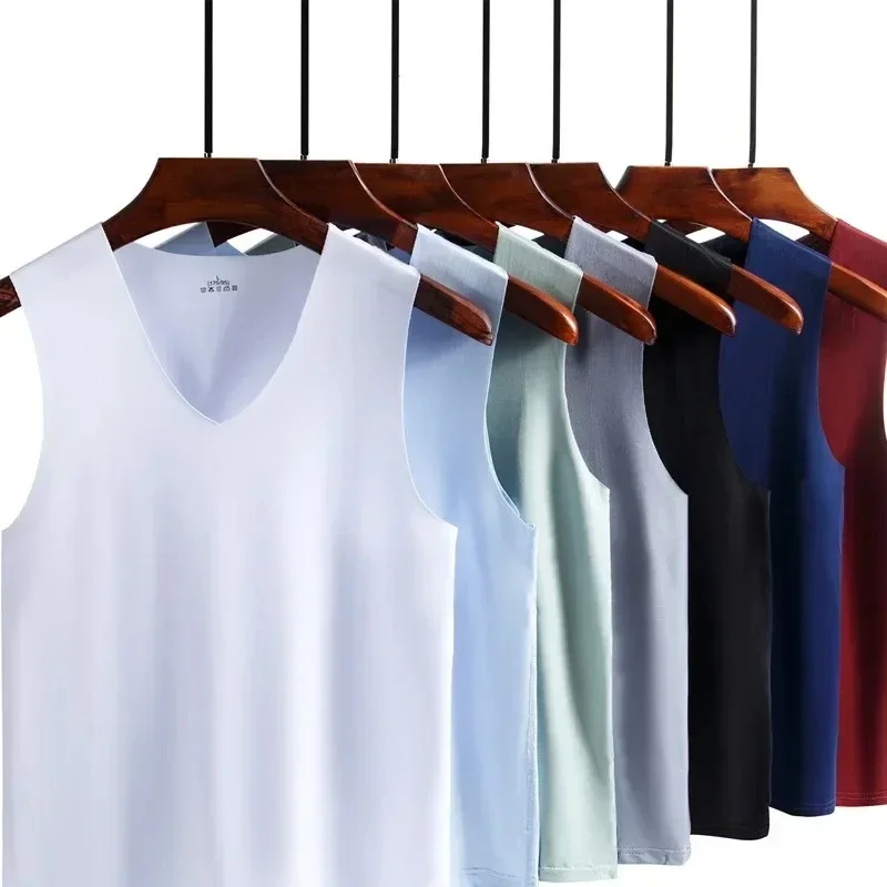 Men Summer Ice Silk Traceless  - đánh giá và giá Sleeveless Undershirt