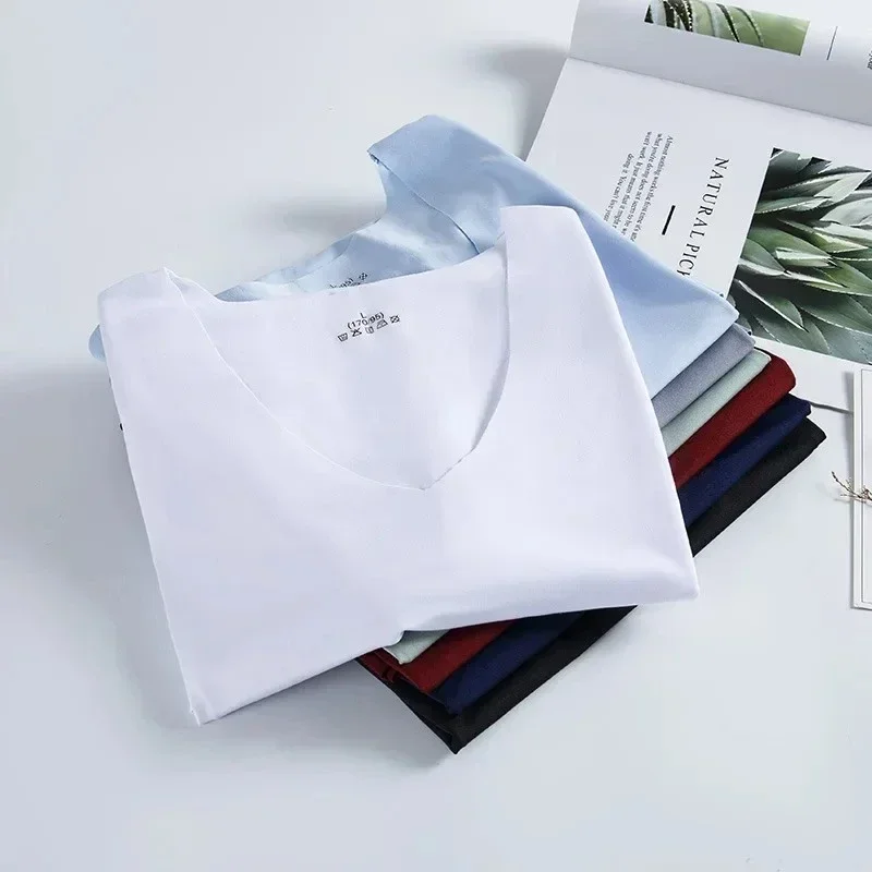 Men Summer Ice Silk Traceless  - đánh giá và giá Sleeveless Undershirt
