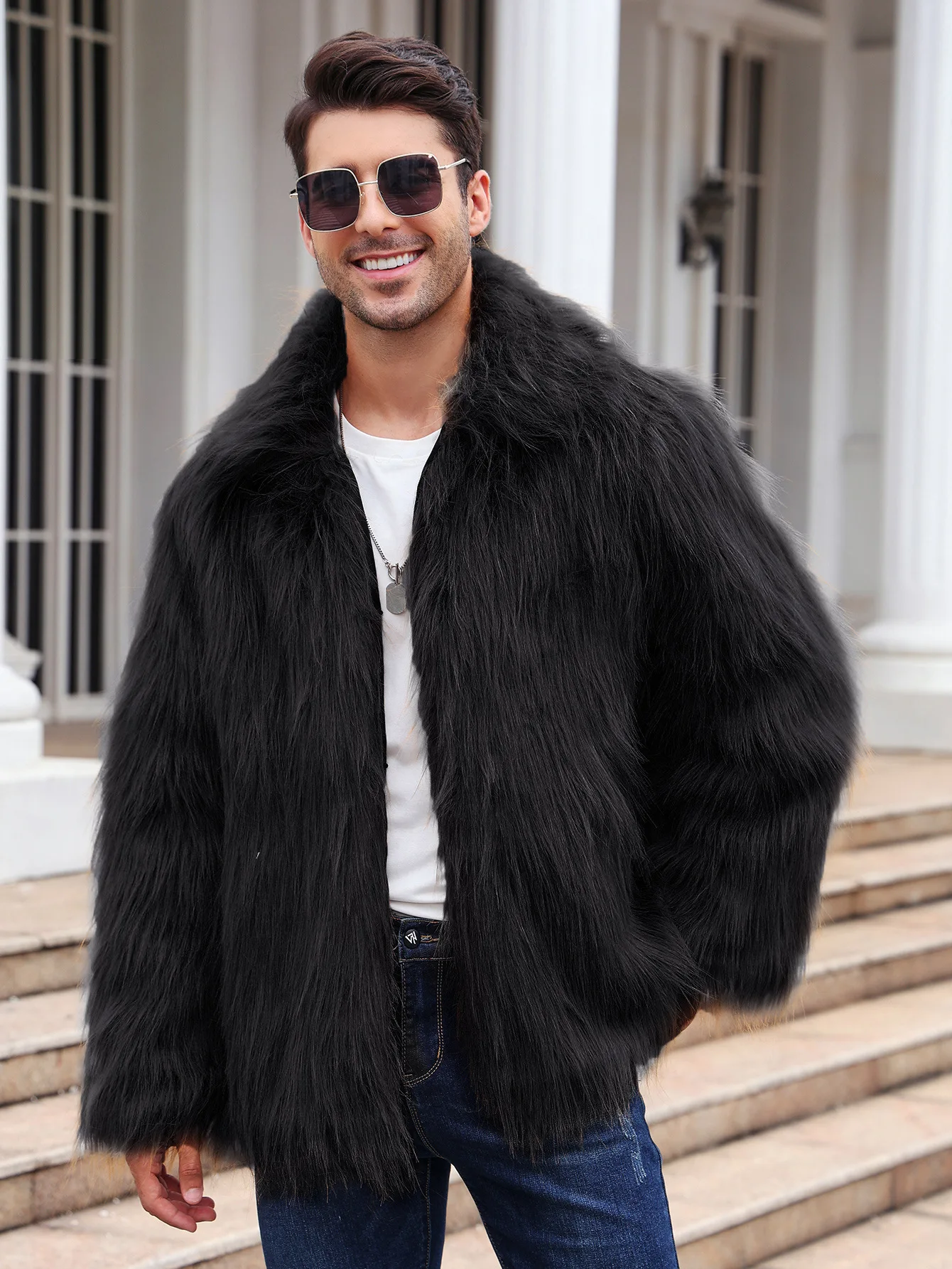 Men Faux Fox Fur Jacket Coat W - đánh giá và giá Thermal Long John