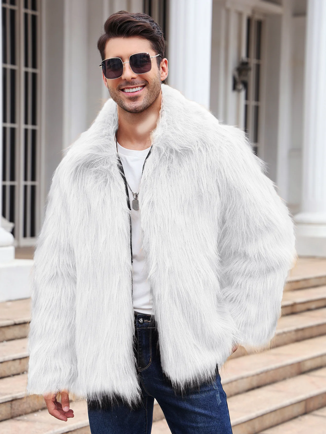 Men Faux Fox Fur Jacket Coat W - đánh giá và giá Thermal Long John