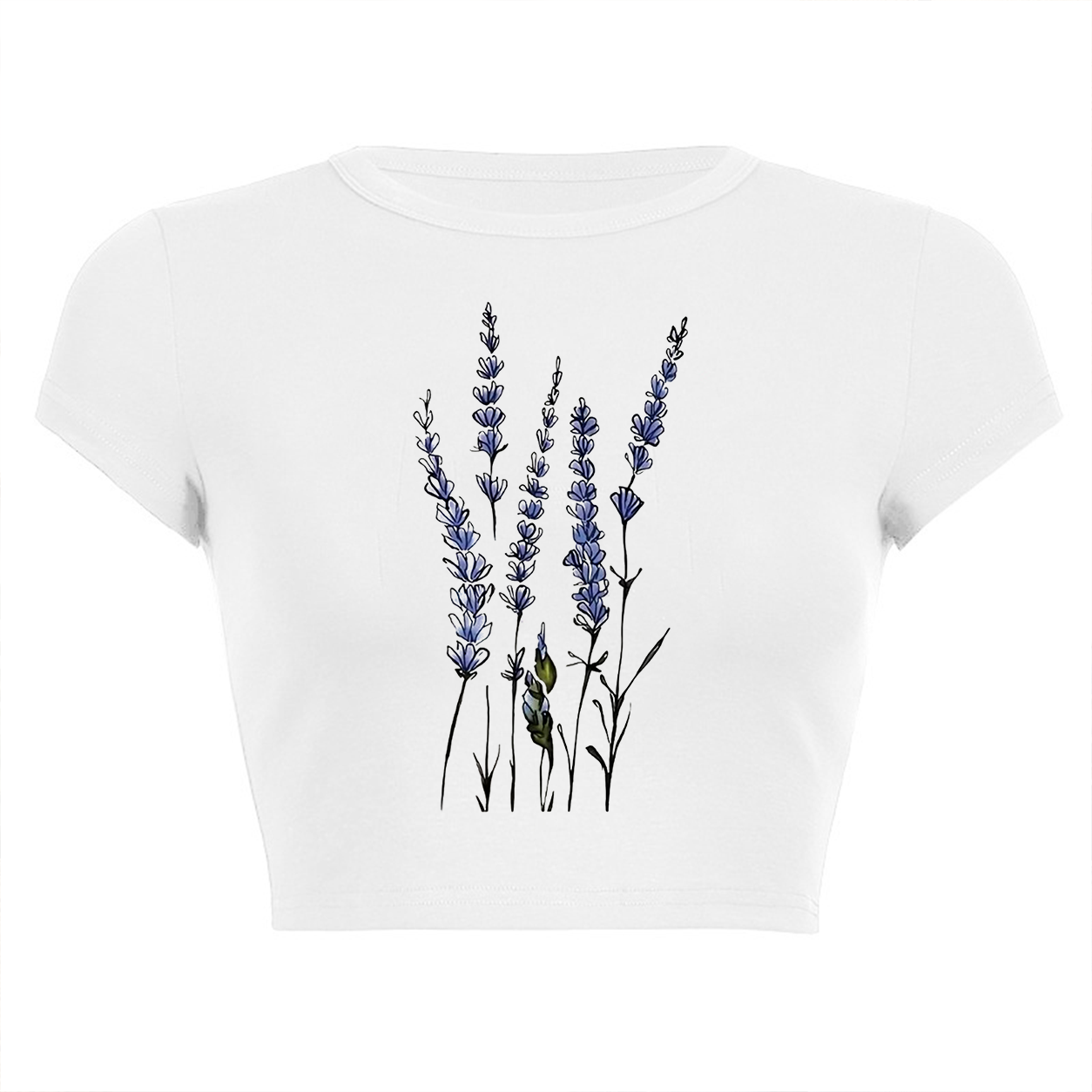 Insects Plants Print Crop Tops - đánh giá và giá T Shirt Tight Fit
